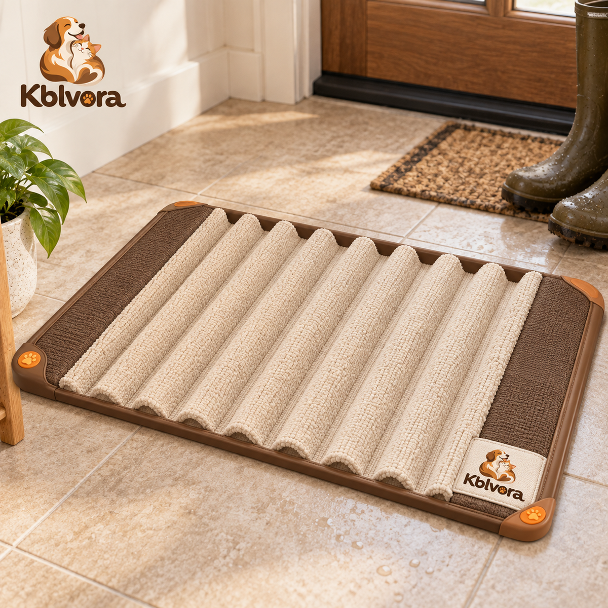 Kblvora™ GrooveFold Paw Entry Mat